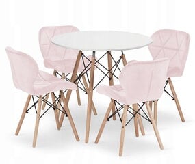 5-частный обеденный комплект Leobert Todi Lago, белый/розовый цена и информация | Комплекты мебели для столовой | 220.lv