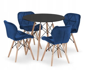 5-частный обеденный комплект Leobert Todi Lago, черный/синий цена и информация | Комплекты мебели для столовой | 220.lv