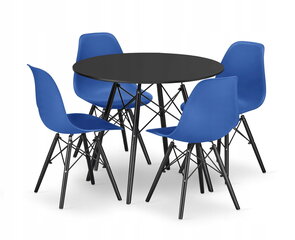 5-частный обеденный комплект Leobert Todi Osaka, черный/синий цена и информация | Комплекты мебели для столовой | 220.lv