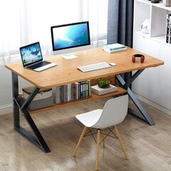 Офисный компьютерный стол с полкой eCarla, 100х60см, коричневый цена и информация | Компьютерные, письменные столы | 220.lv