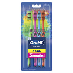 Zobu birstes komplekts (vidējas cietības) Oral-B Colors, 4gab. цена и информация | Зубные щетки, пасты | 220.lv