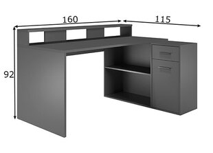 Рабочий стол Gamer матовый антрацит цена и информация | Компьютерные, письменные столы | 220.lv