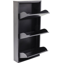 Шкаф для обуви Caruso, чёрный, 103 x 50 x 14 см цена и информация | Полки для обуви, банкетки | 220.lv