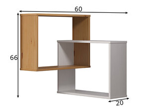 Угловая полка Mestre белый / медово-коричневый цена и информация | Вешалки для одежды | 220.lv
