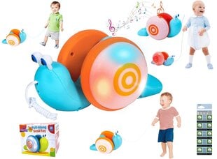 Interaktīva bērnu rotaļlieta spīdošs muzikālais gliemezis Halpix Snail Pull Along Toy cena un informācija | Rotaļlietas zīdaiņiem | 220.lv