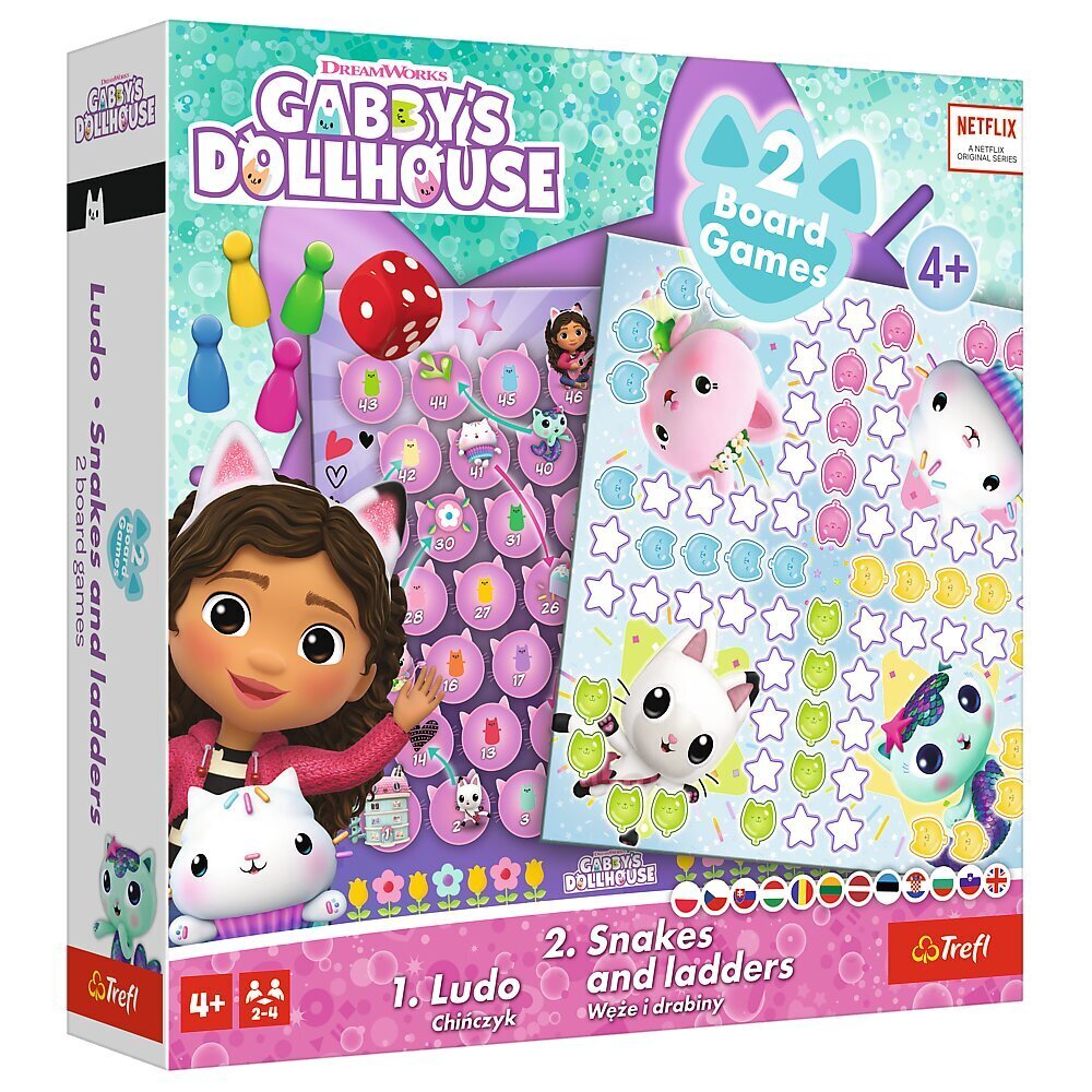 Gabby’s Dollhouse galda spēle 2 vienā Trefl цена и информация | Galda spēles | 220.lv