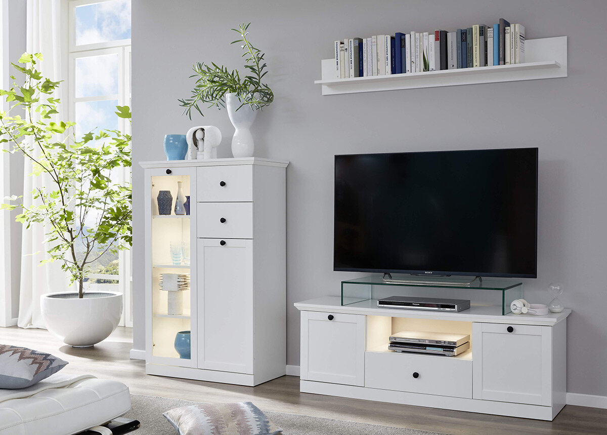 TV skapis Trendteam Baxter, 139x41xH49 cm, balts цена и информация | TV galdiņi | 220.lv