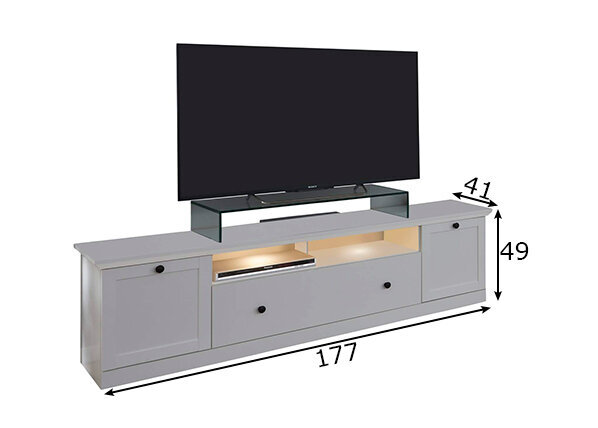 TV skapis Trendteam Baxter, 177x41xH49 cm, balts cena un informācija | TV galdiņi | 220.lv