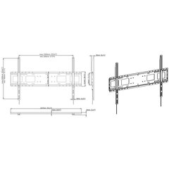 Lielas slodzes plakanā paneļa sienasstiprinājums VFM-W10X6 1000 × 600 цена и информация | Кронштейны и крепления для телевизоров | 220.lv