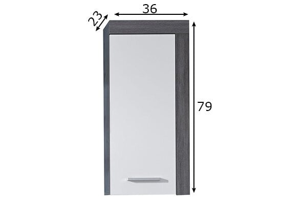 Augšējais vannas istabas skapis Trendteam Miami, balts/pelēks цена и информация | Vannas istabas skapīši | 220.lv
