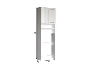 Шкаф для стиральной машины Amanda белый глянцевый / белый цена и информация | Шкафчики для ванной | 220.lv