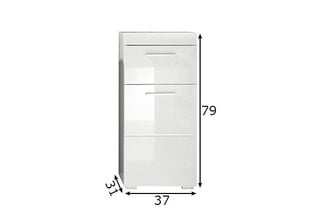 Высокий шкаф в ванную Amanda белый глянцевый / белый цена и информация | Шкафчики для ванной | 220.lv