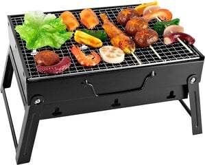 Ogļu grils Sunjas BBQ, 35x27x19,5cm, melns cena un informācija | Grili | 220.lv