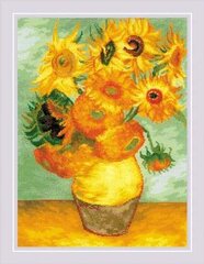 Krustdūriena komplekts Riolis RIOL2032 Sunflowers" pēc V. Van Goga gleznas" (2032), 30*40 cm cena un informācija | Izšūšanas piederumi | 220.lv