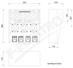 Резиновый распределительный щит LIDO 18S 3x32A/5P 4x250V цена и информация | Электрические выключатели, розетки | 220.lv