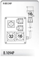 R-BOX 240P 1x16A/5P 1x32A/5P 2x230V 0-1 sadales iekārta - B.1094P cena un informācija | Elektrības slēdži, rozetes | 220.lv