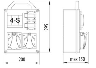 R-BOX 240R-4 2x230V 1x32A/5P L-0-P 4S sadales iekārta - B.1709RW cena un informācija | Elektrības slēdži, rozetes | 220.lv