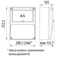 R-BOX 240-8 16A/5P 32A/5P 8S sadales iekārta - B.1804 cena un informācija | Elektrības slēdži, rozetes | 220.lv