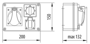 R-BOX 190 1x16A/5P 0-1 sadales iekārta - B.1224W cena un informācija | Elektrības slēdži, rozetes | 220.lv