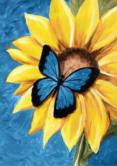 Dimanta mozaīka Wizardi Butterfly and Sunflower, 27x38 cm cena un informācija | Dimantu mozaīkas | 220.lv