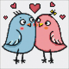 Dimanta mozaīka Wizardi Birds in love, 20x20 cm cena un informācija | Dimantu mozaīkas | 220.lv