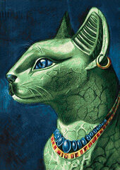 Dimanta mozaīka Wizardi Emerald Cat, 27x38 cm cena un informācija | Dimantu mozaīkas | 220.lv