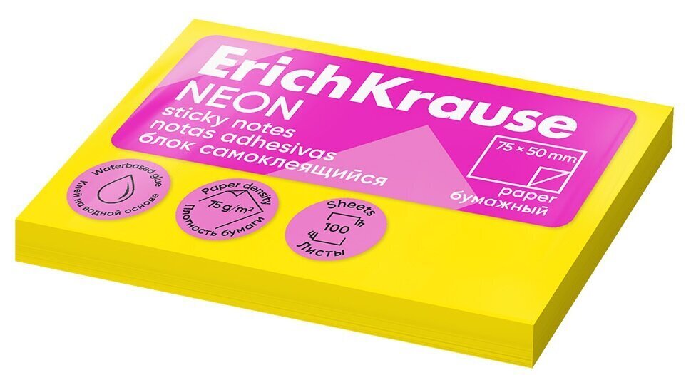 Līmlapiņas ErichKrause, 50x75mm, 100 loksnes cena un informācija | Kancelejas preces | 220.lv