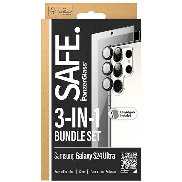 SAFE by PanzerGlass Sam S24 Ultra S928 Bundle 3in1 Hardcase + Screen Protector + Camera Lens BSAFE95674 cena un informācija | Ekrāna aizsargstikli | 220.lv