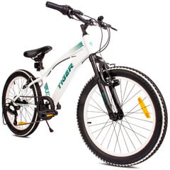 Velosipēds zēniem Tiger Bike Shimano RevoShift 6, 20", balts cena un informācija | Velosipēdi | 220.lv