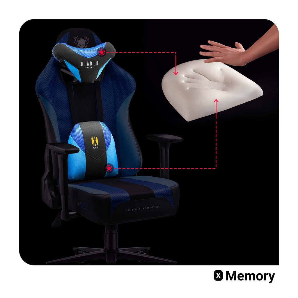 Spēļu krēsls Diablo X-Player 2.0 King Size, zils/melns цена и информация | Biroja krēsli | 220.lv