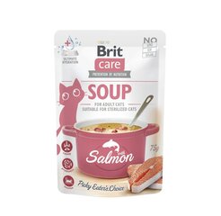 Brit Care Cat Soup Salmon беззерновой влажный корм для кошек, 75 г x 12 цена и информация | Консервы для котов | 220.lv