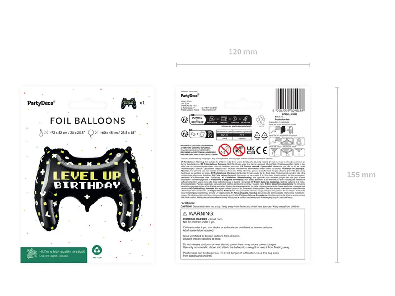 Folija balons Gamepad, 72x52 cm cena un informācija | Baloni | 220.lv