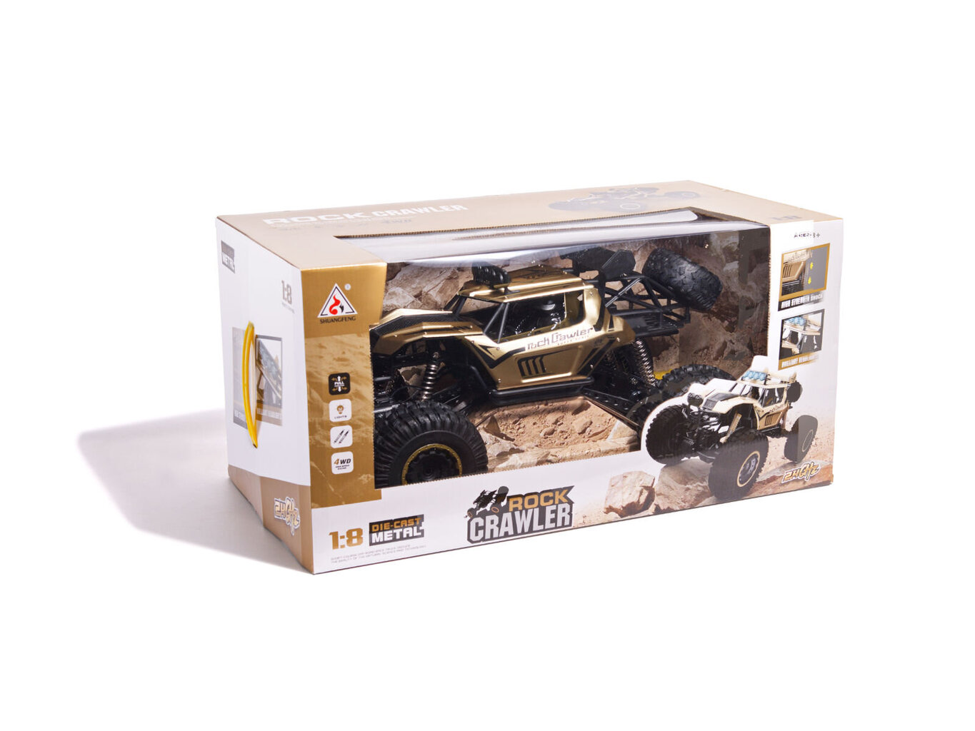 RC auto ar tālvadības pulti Rock Crawler Metal 1:8 2.4GHZ, zelta cena un informācija | Rotaļlietas zēniem | 220.lv