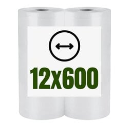 Gofrēti vakuuma ruļļi, Beoro, 12x600-2 cena un informācija | Vakuuma iepakotāji | 220.lv