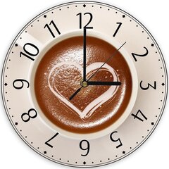 Sienas pulkstenis Sirds un kafija cena un informācija | Pulksteņi | 220.lv