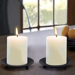 Metāla svečturis, 2 gab. iepakojumā, melns cena un informācija | Sveces un svečturi | 220.lv