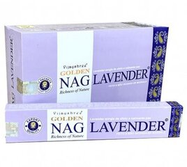 Vīraka kociņi Vijayshree Golden Nag Lavender, 15 g cena un informācija | Mājas aromāti | 220.lv