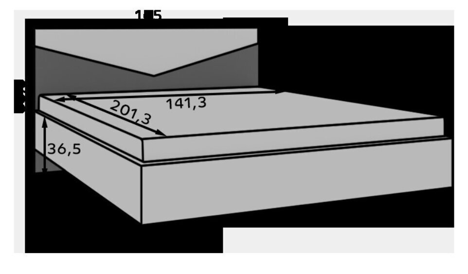 Gulta ADRK Furniture Atson, 140x200 cm, brūna/melna цена и информация | Gultas | 220.lv