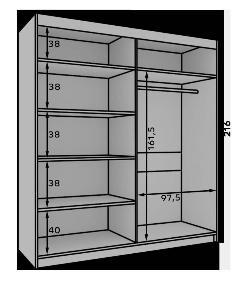 Skapis ADRK Furniture Atson 200, brūna/balta cena un informācija | Skapji | 220.lv