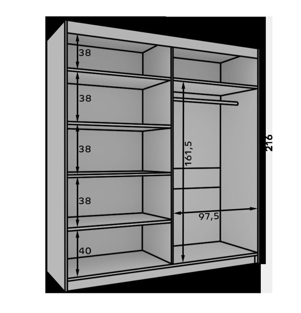 Skapis ADRK Furniture Atson 200, melna/brūna cena un informācija | Skapji | 220.lv