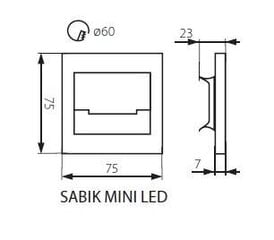 Светильник для лестниц SABIK MINI LED WW 12V теплый - Kanlux цена и информация | Настенные светильники | 220.lv