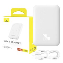 Powerbank Baseus Magnetic Mini 6000mAh 20W MagSafe (white) цена и информация | Зарядные устройства Power bank | 220.lv