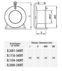 Разветвитель катушки 2x250V + 1x32A/5 + термос - 2000-340RT цена и информация | Удлинители | 220.lv