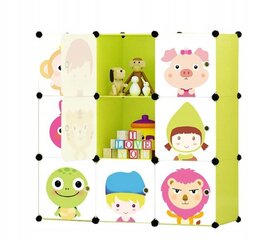 Модульный детский шкаф MuvuHOme, 110x110x36 см, зелёный цена и информация | Шкафчики в детскую | 220.lv