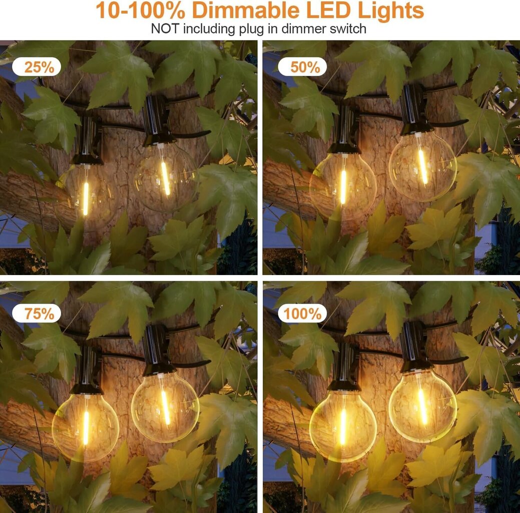 Āra terases vītne 13,5 m, 30+2 LED spuldzes, IP65 cena un informācija | Ziemassvētku lampiņas, LED virtenes | 220.lv