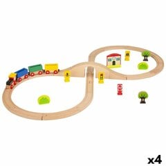 Koka vilciena komplekts Woomax 30 daļas, 4 gab. cena un informācija | Rotaļlietas zēniem | 220.lv