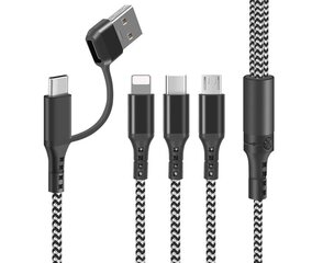 LTC 3in2 SUPERIOR CABLE USB-LIGHTING|USB-C|microUSB - USB|USB-C 1.2m 3A BLACK цена и информация | Кабели и провода | 220.lv