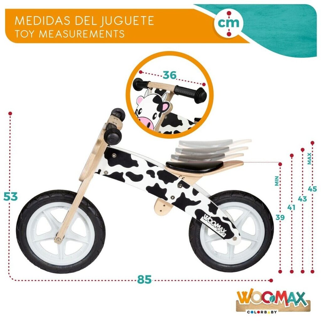 Līdzsvara velosipēds Woomax Cow, 12" цена и информация | Balansa velosipēdi | 220.lv