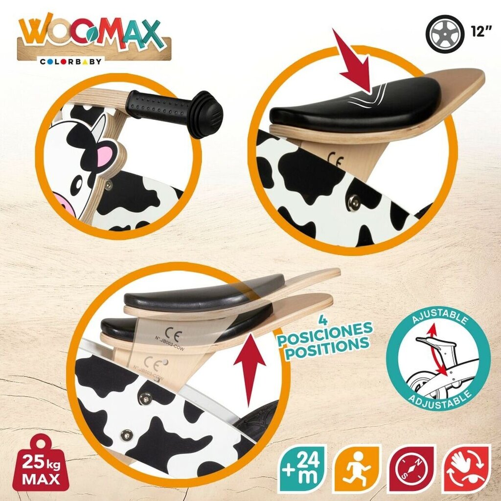 Līdzsvara velosipēds Woomax Cow, 12" цена и информация | Balansa velosipēdi | 220.lv