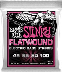 Ernie Ball Super Slinky Flatwound E-basa ģitāras stīgas, stiprums 45-100 cena un informācija | Mūzikas instrumentu piederumi | 220.lv